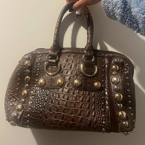 Vintage Michael Kors Crocodile Print Embellished Shoulder Bag